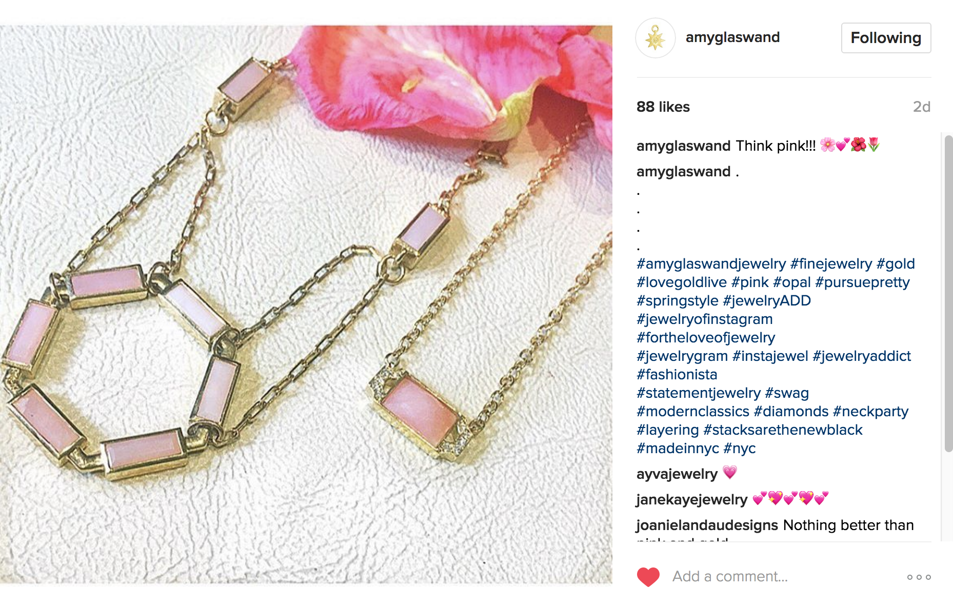 Amy Glaswand Instagram | JCK Social Setting