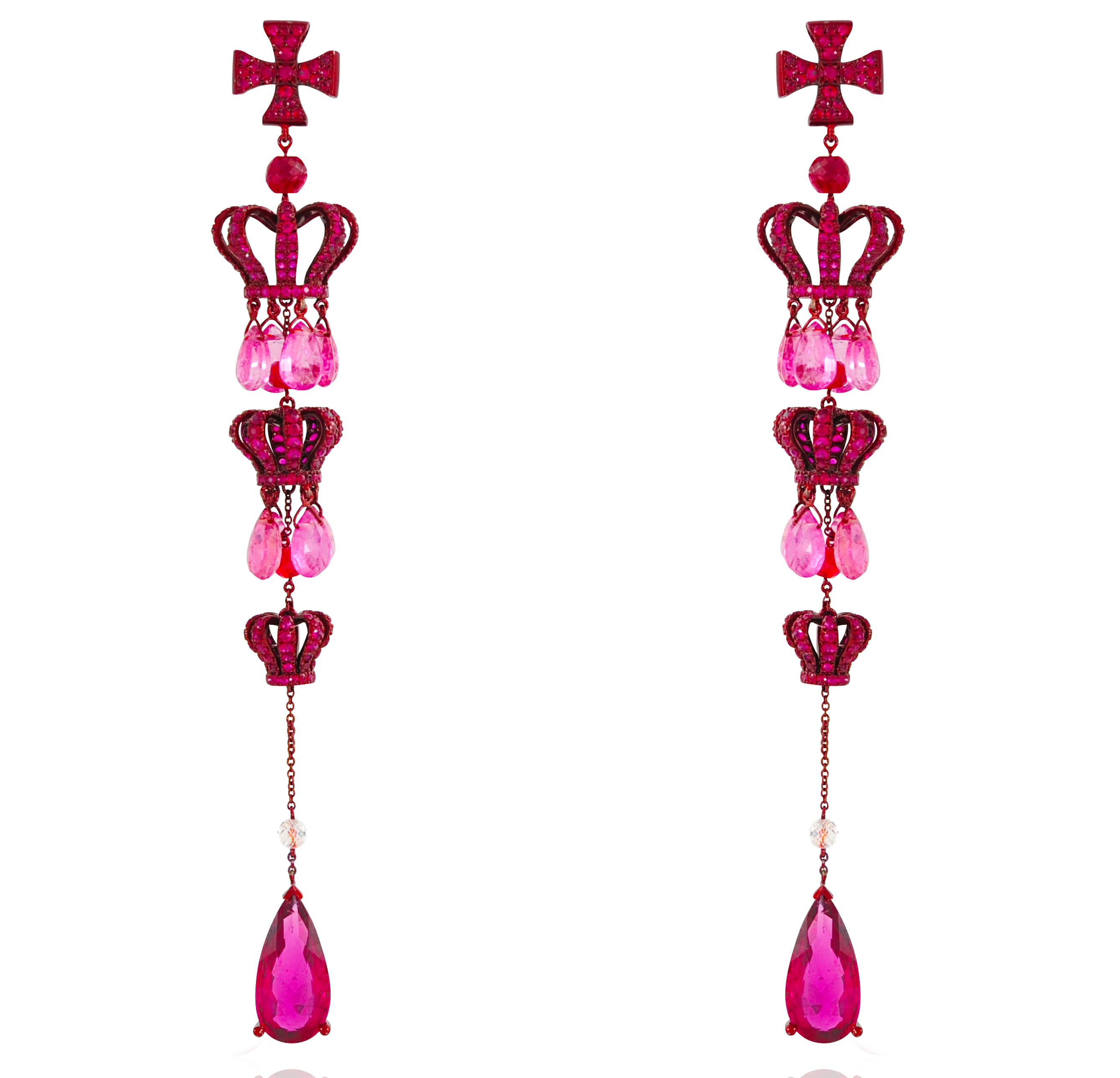 Lydia Courteille Scarlet Empress drop earrings | JCK On Your Market