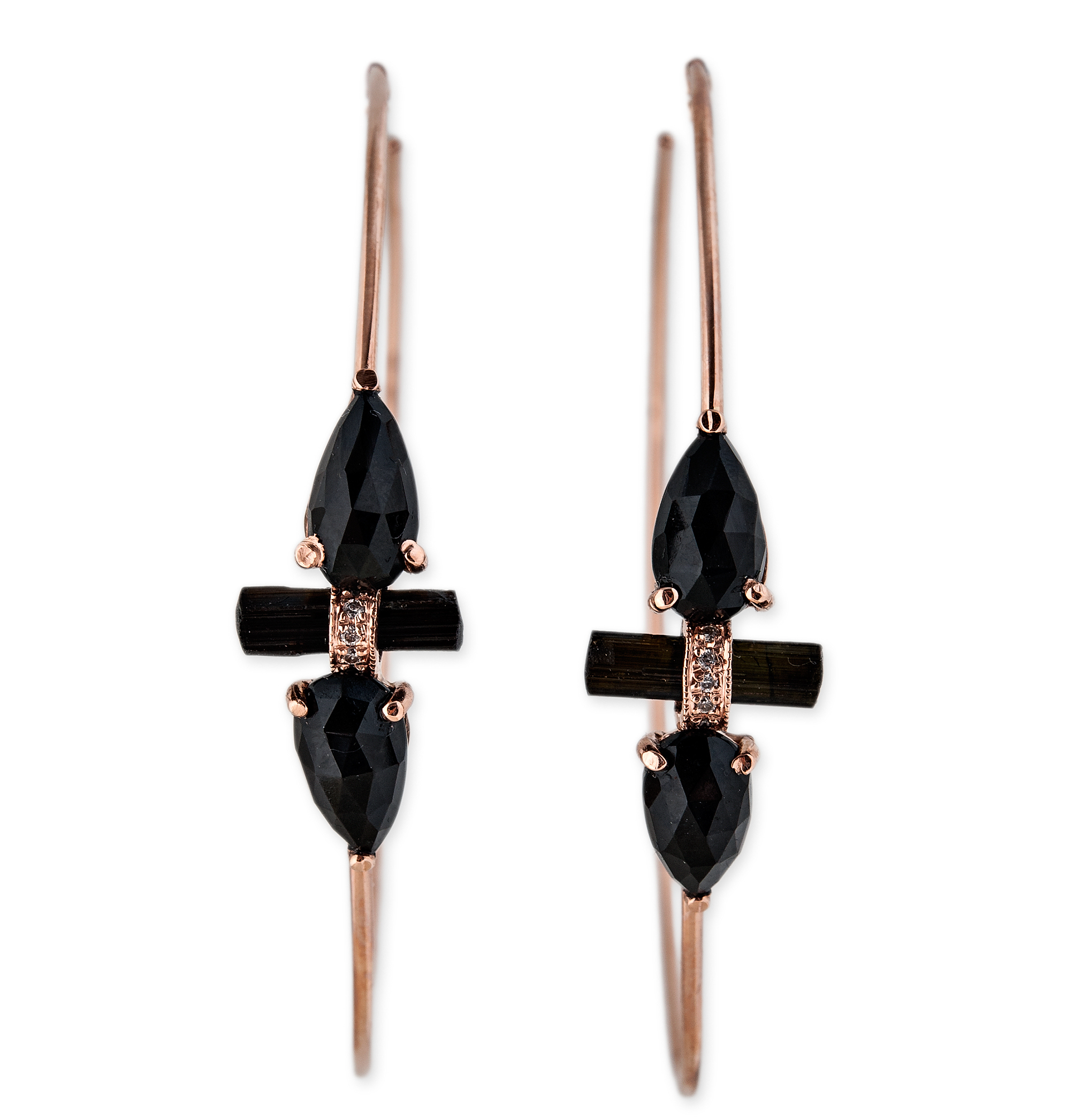 Jacquie Aiche black quartz hoop earrings | JCK On Your Market