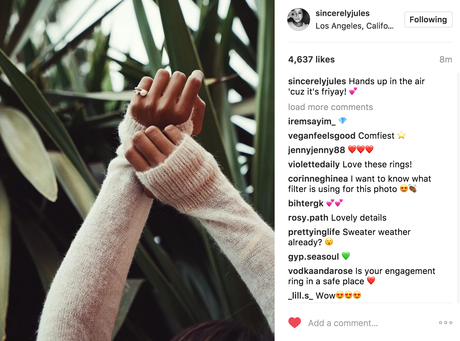 sincerelyjules Instagram | JCK Social Setting