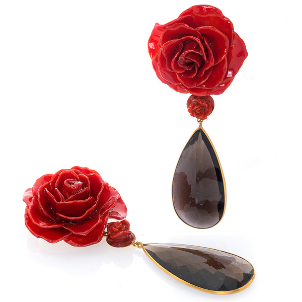 Bahina rose and smoky quartz earrings | JCK On Your Market