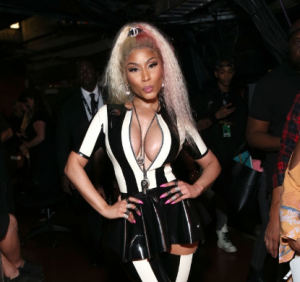 Nicki Minaj in L’Dezen earrings and Djula diamond hoops
