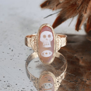 Melissa Joy Manning ring with skull and eye
