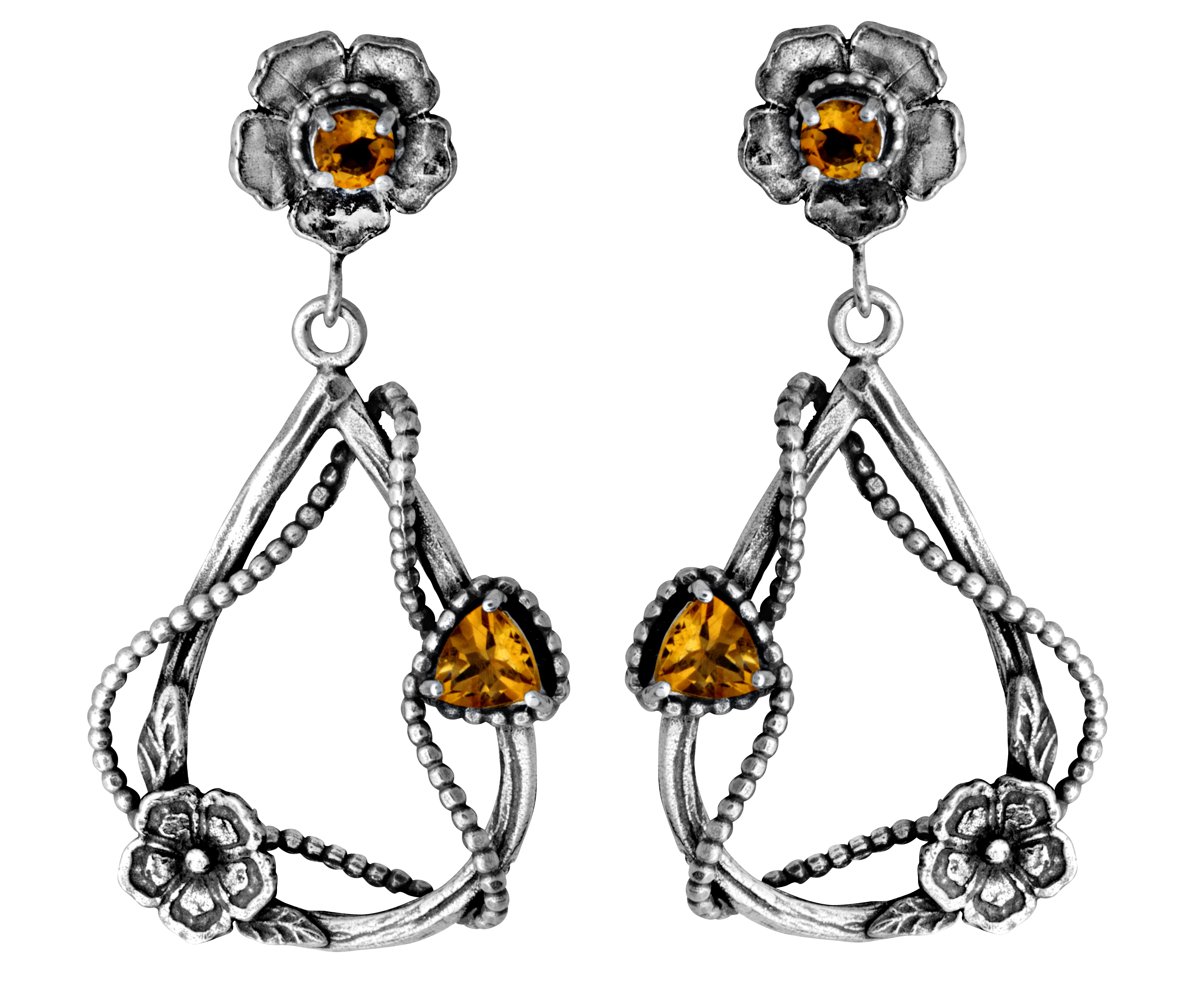 Paz Creations citrine floral drop earrings