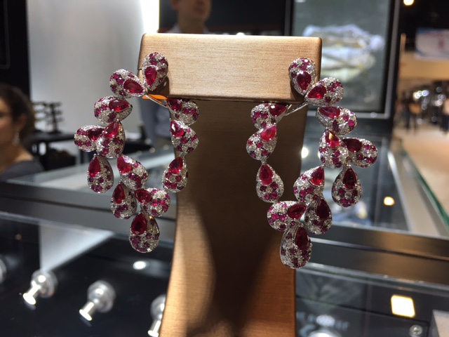 Diamond and ruby earrings
