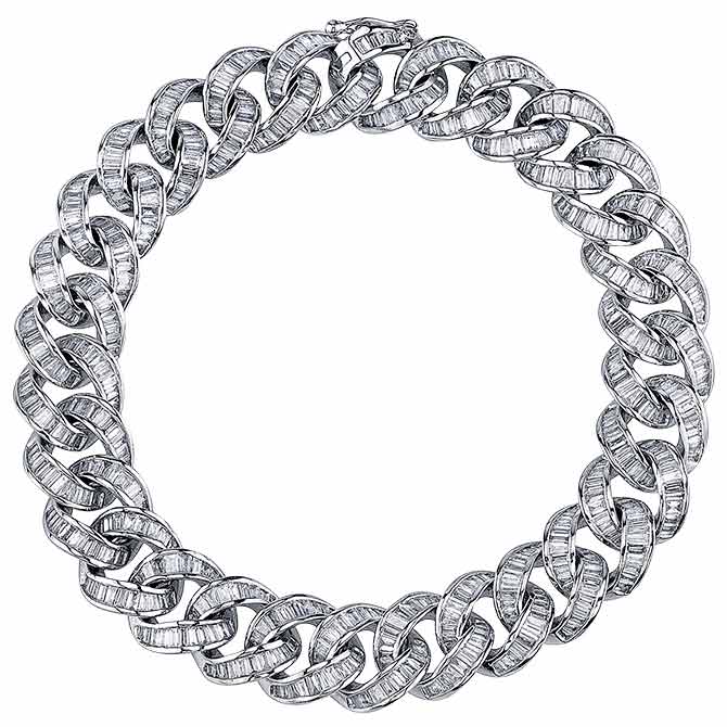 Shay diamond baguette link bracelet