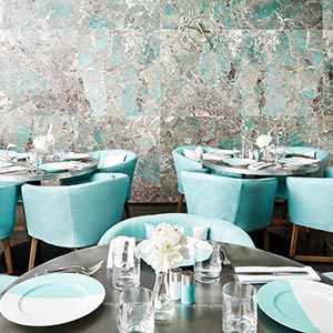 Tiffany Blue Box Cafe interior with table setting