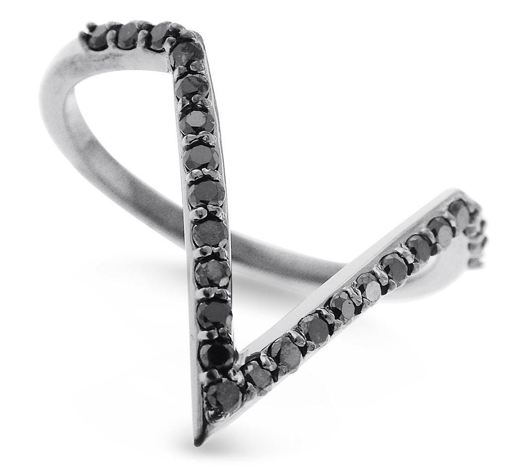 KC Designs black diamond V ring | JCK On Your Market