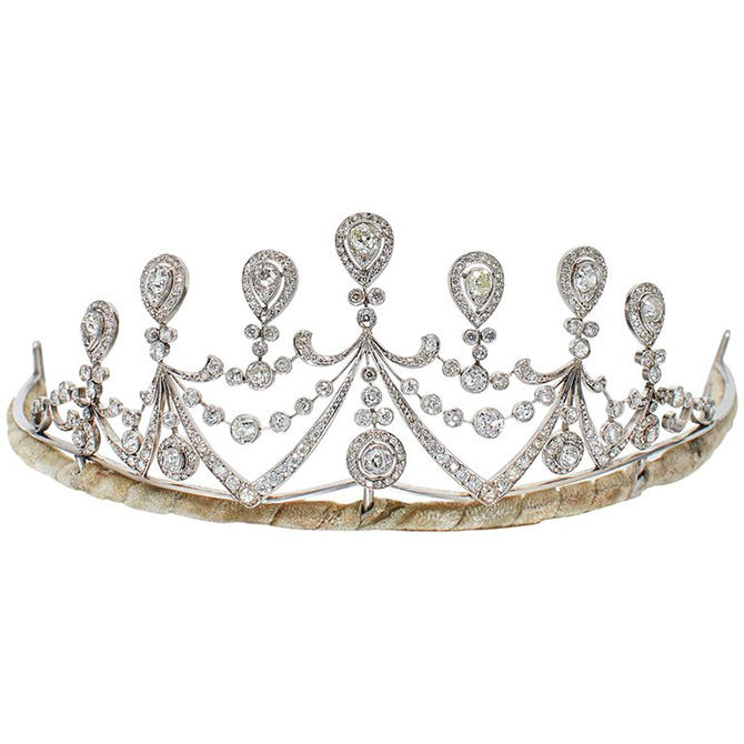 Antique Belle Epoque Diamond Tiara Circa 1910 1st Dibs