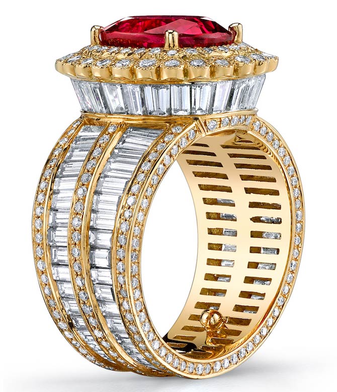 Erica Courtney mahenge spinel and diamond ring
