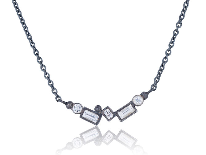 Lika Behar Silver and White Sapphire Necklace