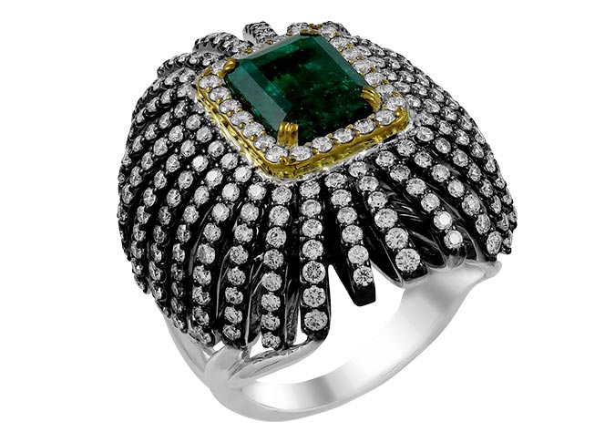 Colombian emerald ring by Michael John jewelry