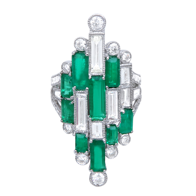 Djula Art Deco emerald ring