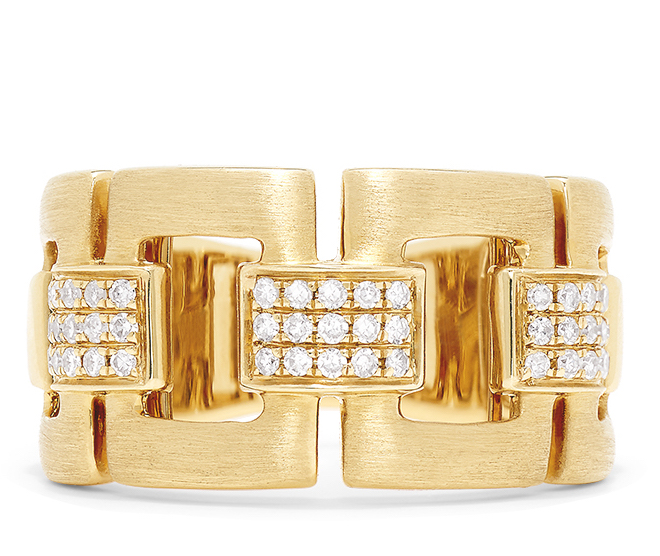 Effy gold and diamond link ring