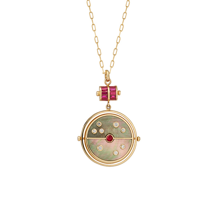 Retrouvai Mother of Pearl Compass Pendant