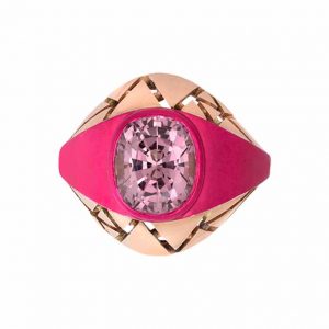 The Rock Hound Chromanteq lilac spinel Bombe ring