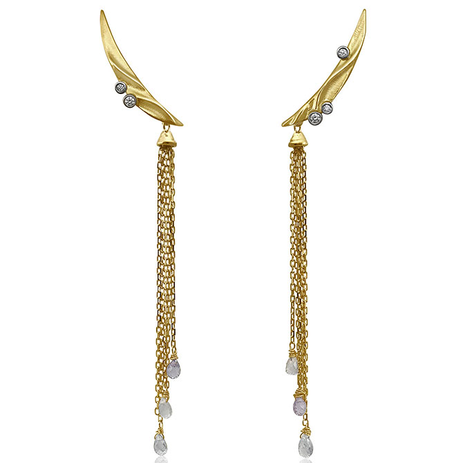 K Mita Moon Climber earrings