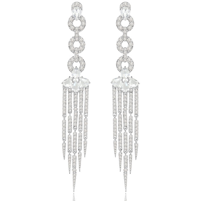 Sutra Tassel collection diamond earrings