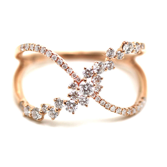 Tresor crisscross diamond ring