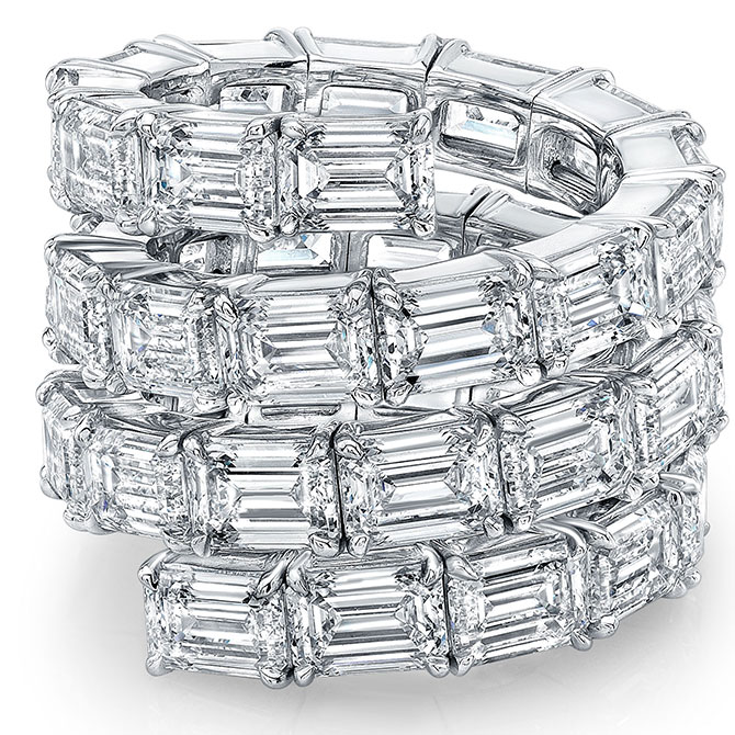 Norman Silverman emerald-cut diamond ring