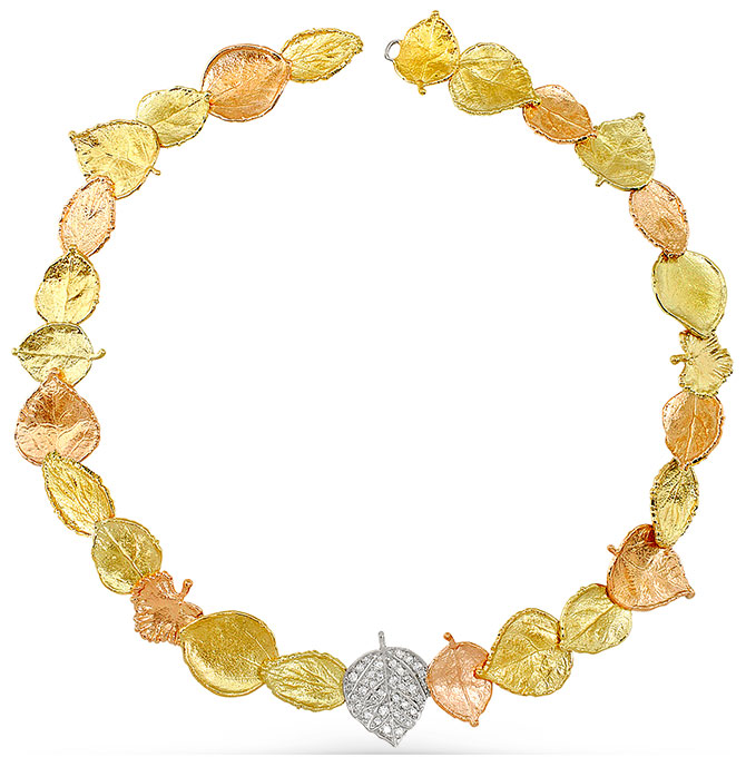 aaron henry gold leaf necklace
