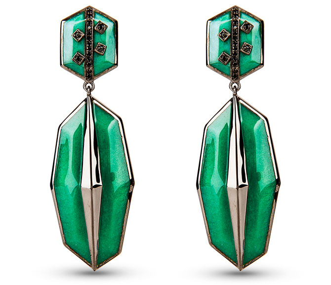 cristina sabatini green earrings