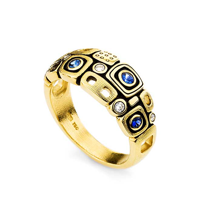 Alex Sepkus Sapphire and Diamond Ring