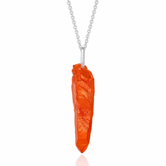 The Rock Hound orange HotRocks pendant