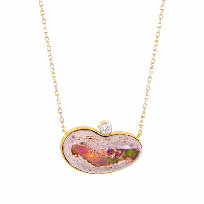 M Spalten opal bean necklace