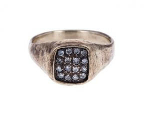 Gray diamond signet ring