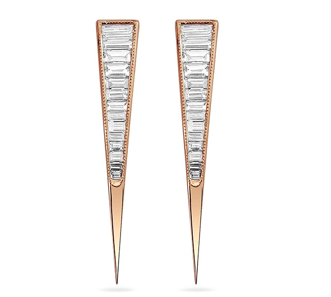 Vivaan trikon baguette earrings