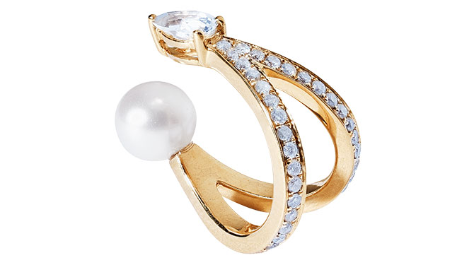 anissa kermiche pearl diamond ear cuff