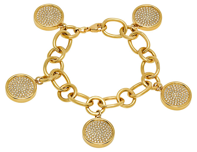 established diamond disc bracelet