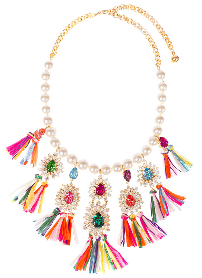 shourouk raffia crystal necklace
