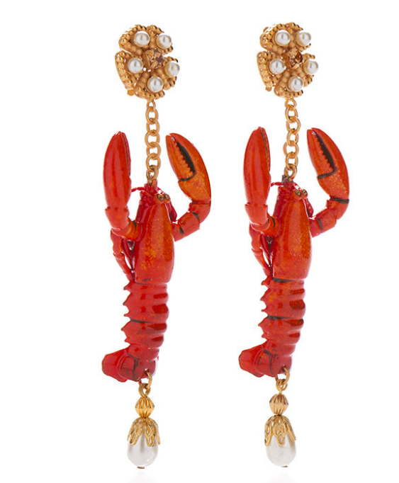 Dolce and Gabbana lobster earrings