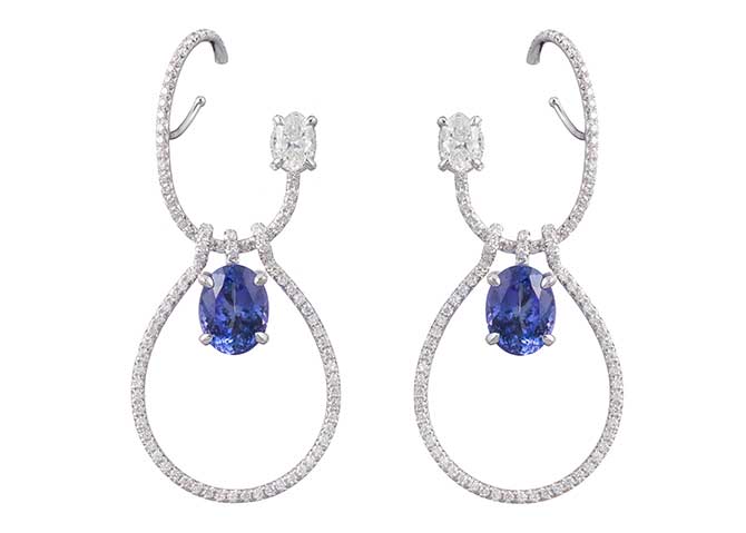 Ana Khouri Diamond and Tanzanite Earrings