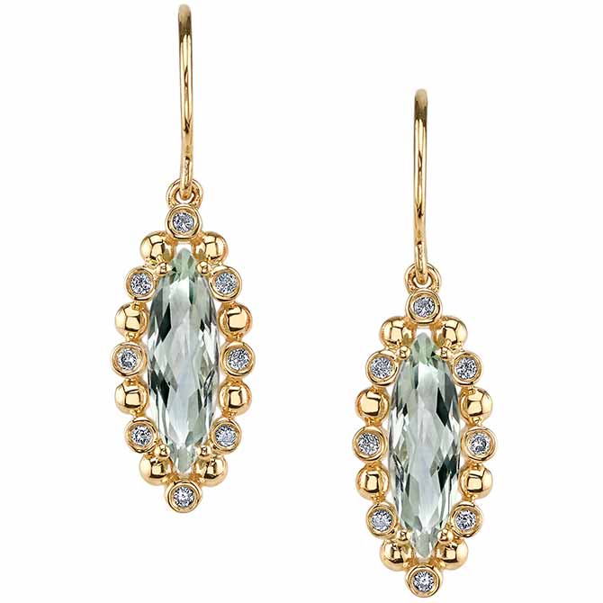 Mars Fine Jewelry green amethyst earrings