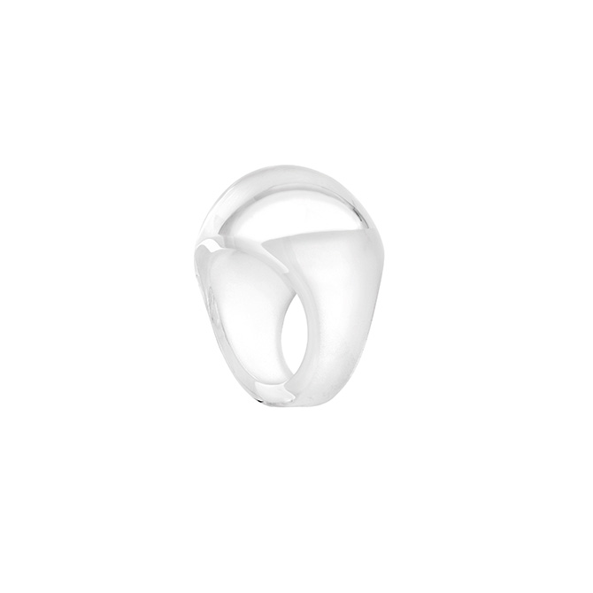Lalique cabochon ring white patina
