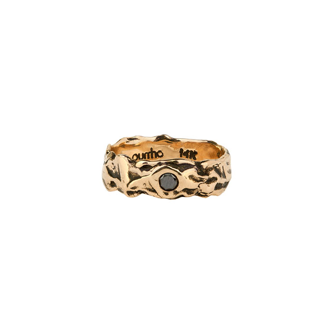 Pyrrha 14k black diamond wide band