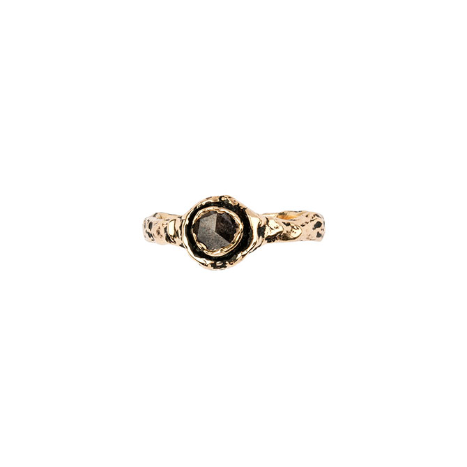 Pyrrha 14k gold brown diamond ring