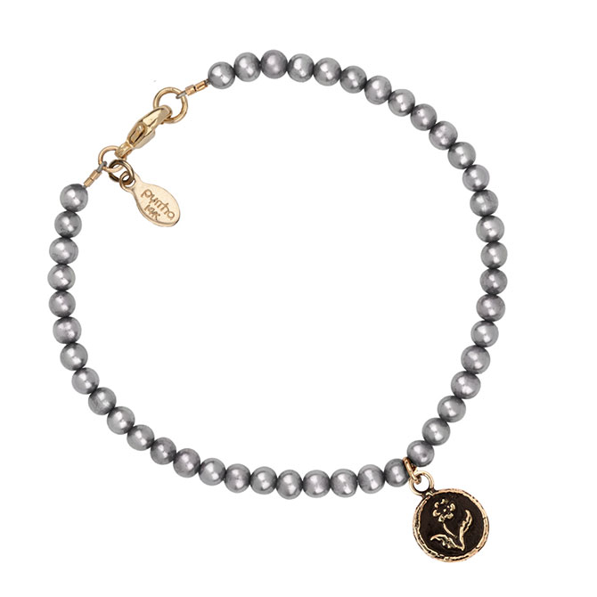 Pyrrha 14k rose talisman pearl bracelet