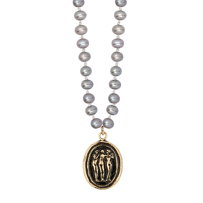 Pyrrha three graces pearl necklace