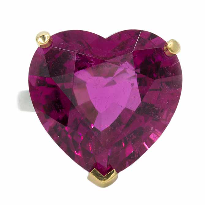 Oscar Heyman rubellite heart ring