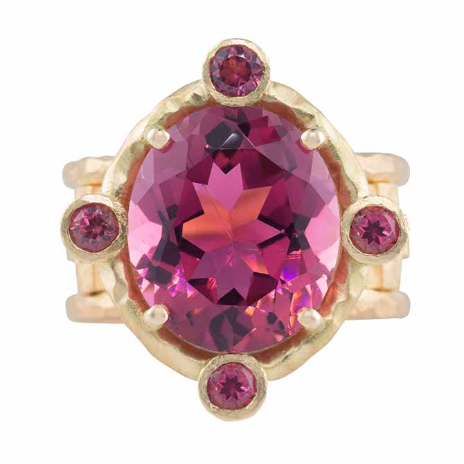 Pamela Froman Regal tourmaline Cross ring