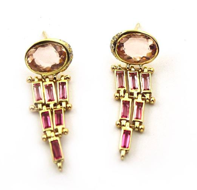 Scosha morganite and gold earrings