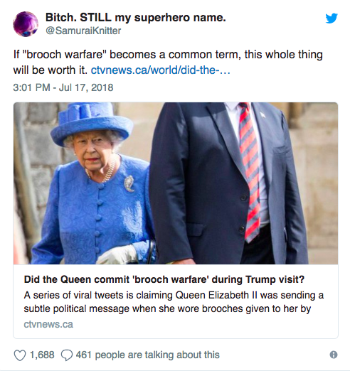 Broochgate Brooch warfare Queen Elizabeth II Trump