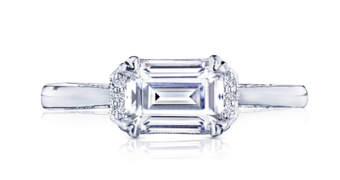 Tacori emerald cut east-west