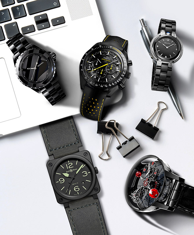 black ceramic watches