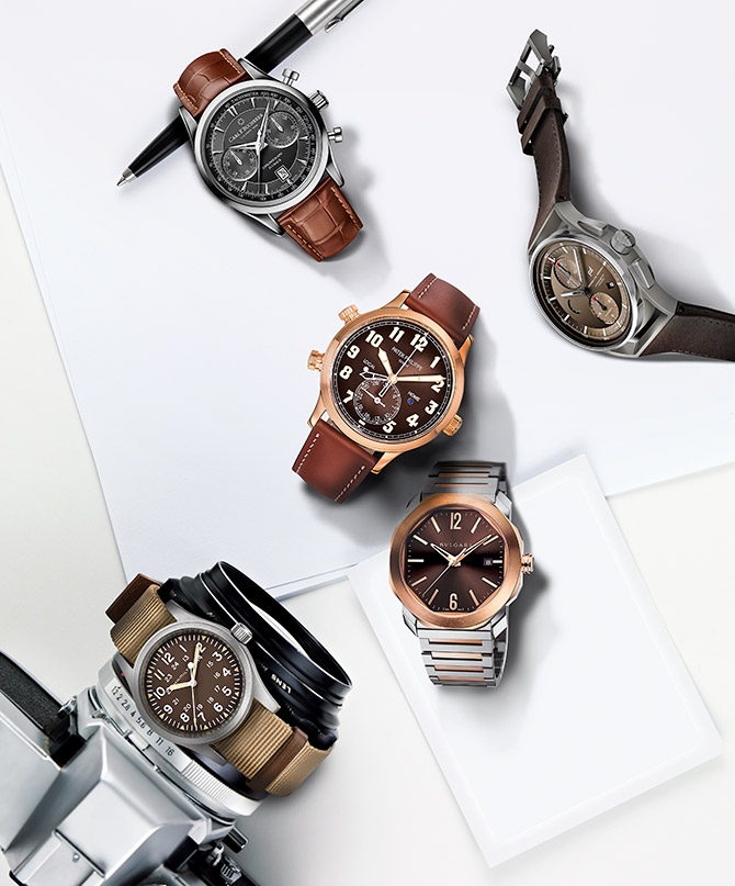 chocolate and espresso watches