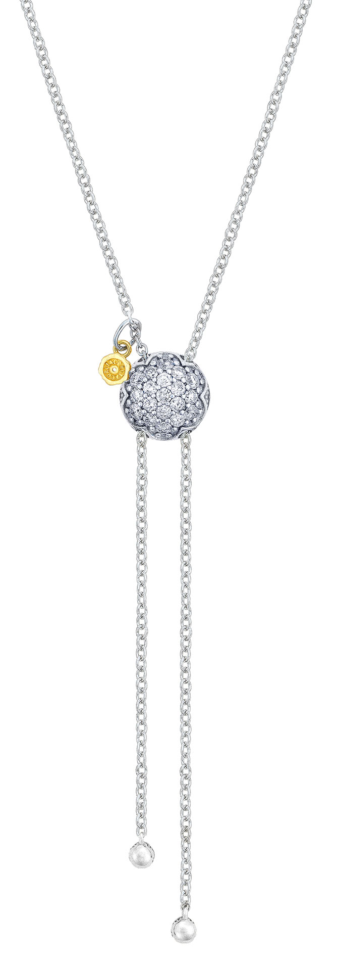 tacori sonoma mist dew drop silver diamond chain